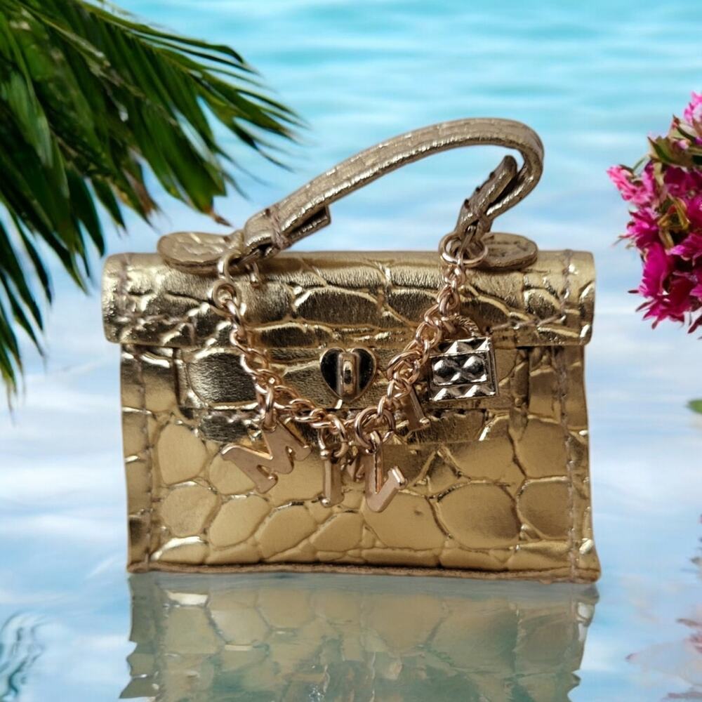 New Zuru Mini Brands Gold Metallic Mini Fashion Bag Purse with Chain